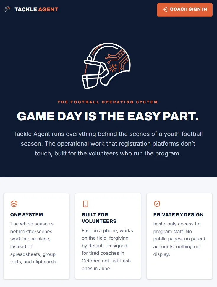 TackleAgent home screen